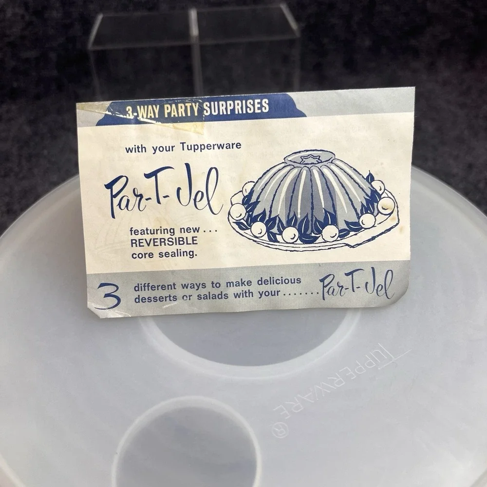 Vtg Clear Tupperware 4 Piece Par-T Jello Gelatin Mold Set #776, 777, 778 & 1203
